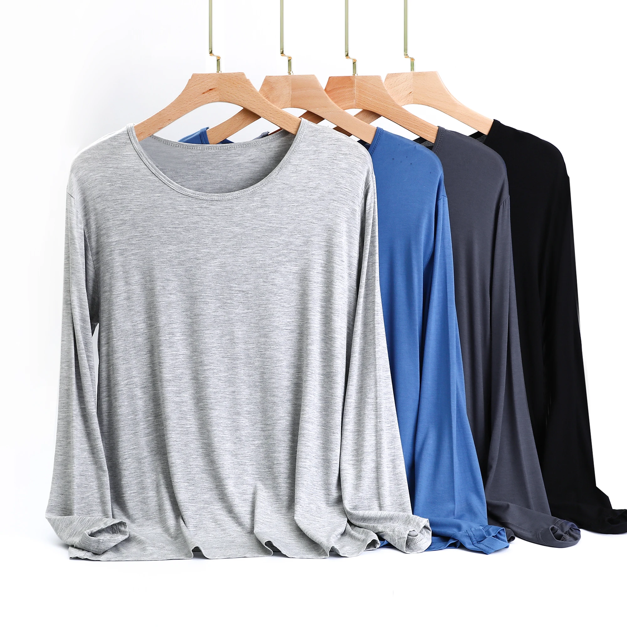تي شيرت رجالي مشروط مستدير Ne Base irt رفيع طويل Sve تي شيرت كاجوال فضفاض مقاس كبير ملابس داخلية مريحة للتنفس