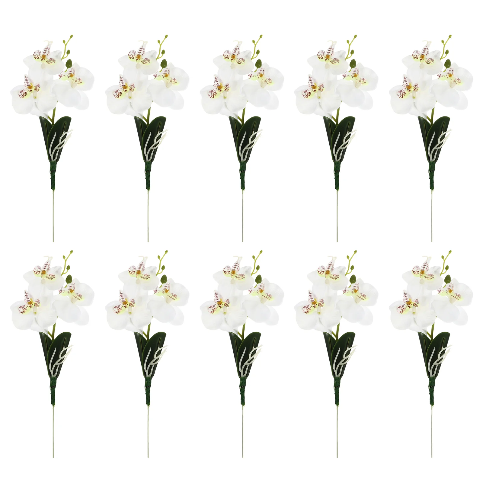 

10 Pcs Mini Phalaenopsis Artificial Silk Flower Orchids Fake Flowers Wedding Centerpieces Simulation White