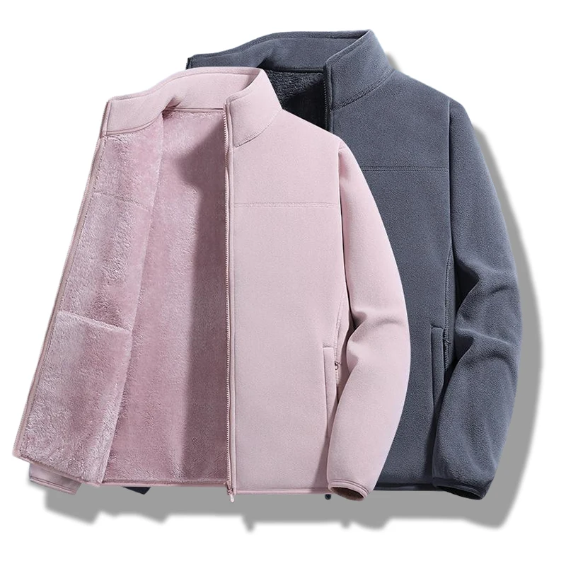 

New Autumn Winter Thickened Polar Fleece Cargo Cotton-Padded Jacket Unisex Stand Collar Fashion Coat Windproof Jacket Outwear