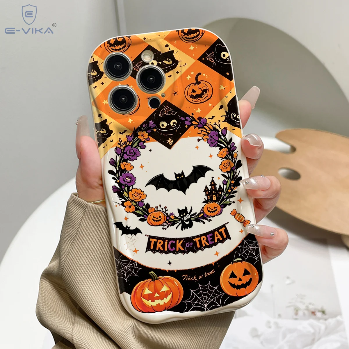 Halloween Wreath Bat Phone Case For Samsung Galaxy A56 A57 S24 S26 S25 Plus S23 Ultra A55 A36 A37 A15 A17 A27 Glossy TPU Cover