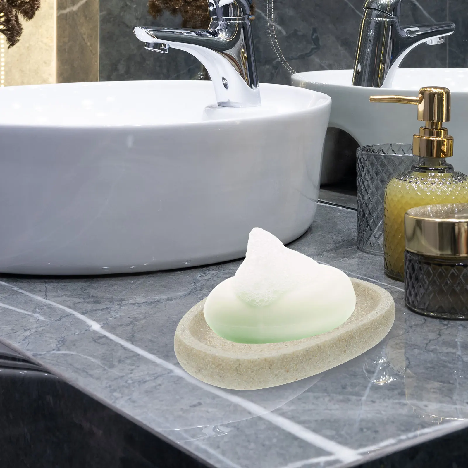 

Bathroom Dish Holder Simple Design Portable Tray Multi-Function Soap Accessory for Home Kitchen