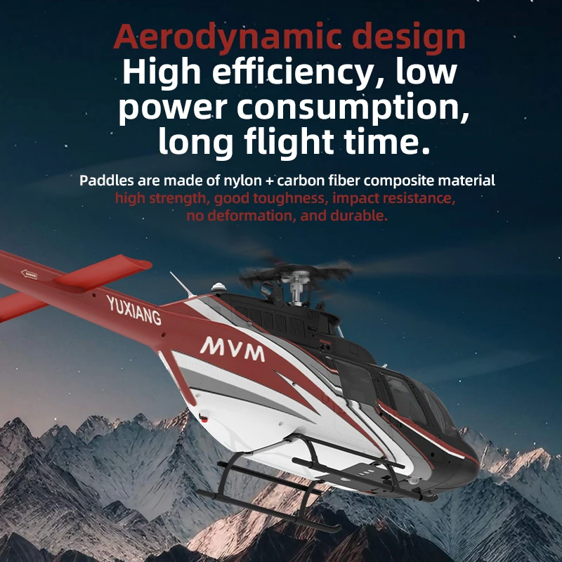 YXZNRC F08 YUXIANG F08 Bell-206 1:27 Scale  Altitude Hold Optical Flow Positioning Dual Brushless Motor RC Helicopter