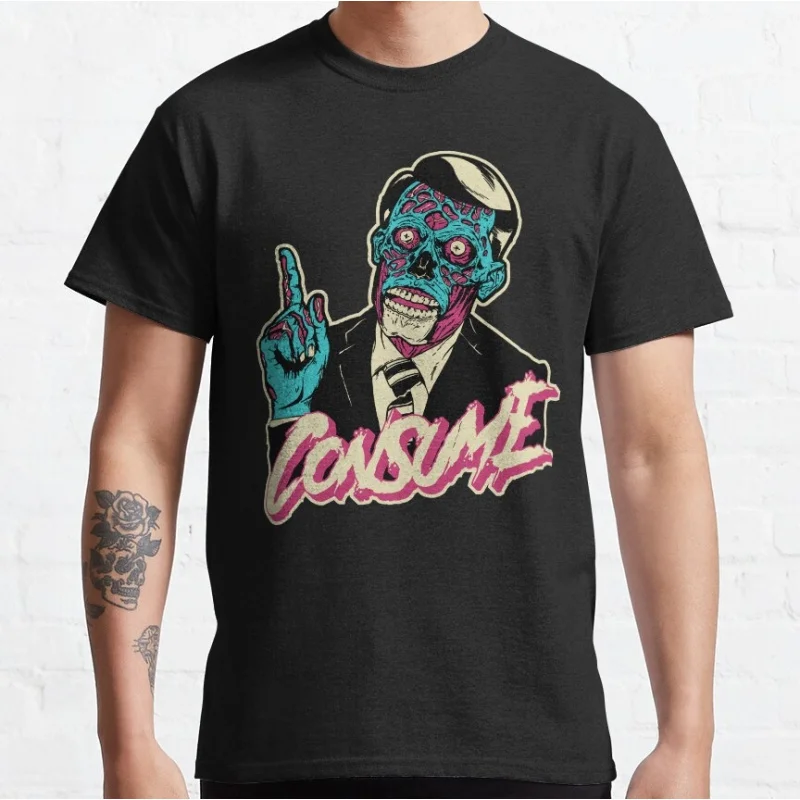 

Retro Sic-Fi They Live Gift T Shirt 0224 John carpenter Vintage Horror movie Alien Graphic clothes All size Tee S-6XL