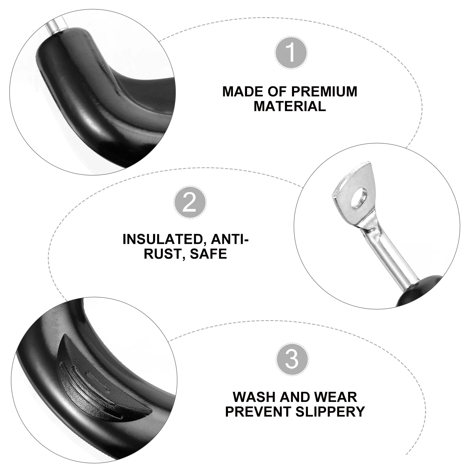 

6Pcs Pot Side Handle Replacement Set Heavy Duty Metal Pot Handles for Pans Cookware Repair Kit Non Rust Grip Comfort