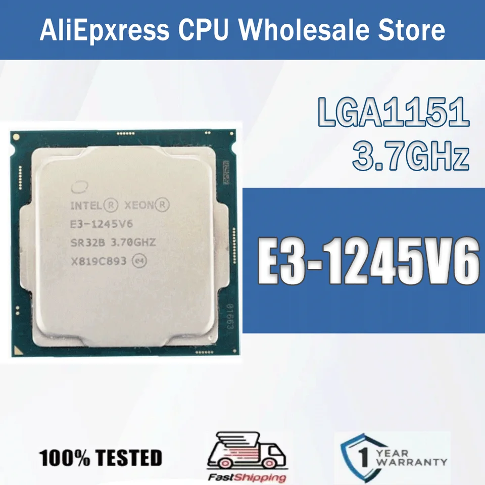 Intel Xeon E3-1245V6 3.7GHz Quad-Core 8M 73W 14NM E3 1245 V6