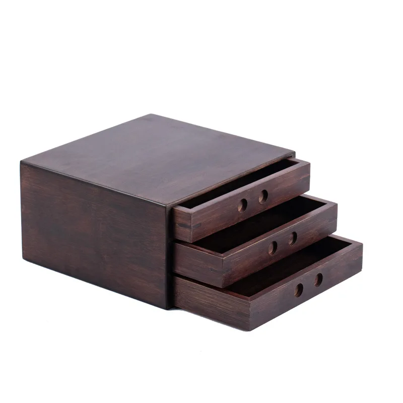 Bamboo Tea Box Puerh Tea Cake Box Walnut Color Single, Double and Three Layers Tea Storage and Packaging Boxes