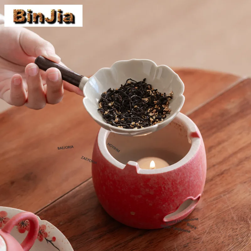 Six Color Sprinkle Gold Tea Warmer Holder Alcohol Burner Stove Kettle Stand Boiling Water Carbon Furnace Tea Services Ornaments