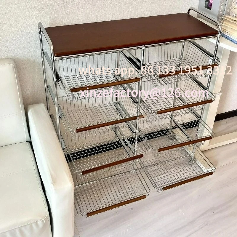 

Medieval trolley rack movable multi-functional finishing basket beech home floor multi-layer storage rack