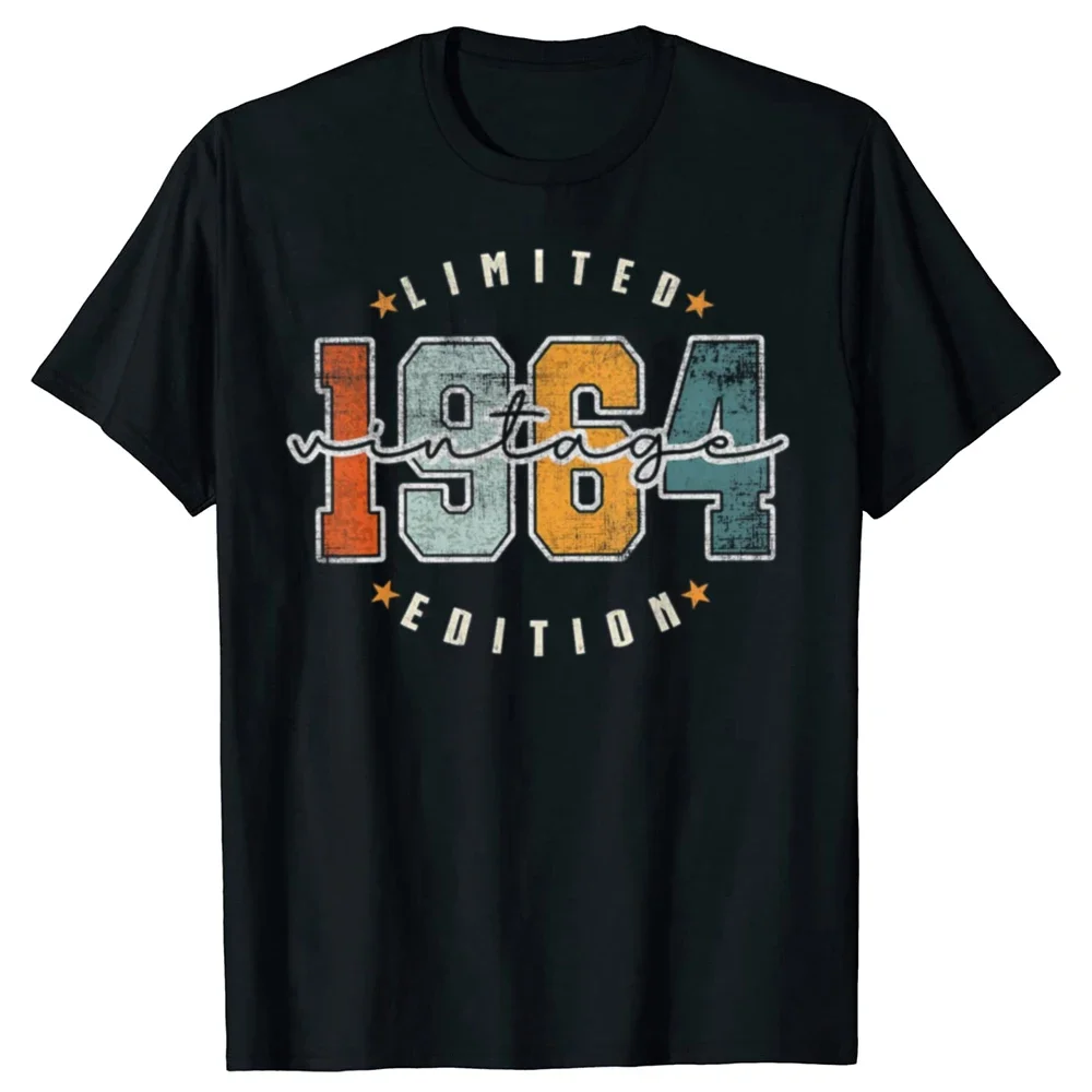 

2025 new model Funny 60th Birthday T Shirt Edition 1964 Summer Graphic Cotton Vintage 60 Years Old Short eeve Loose St