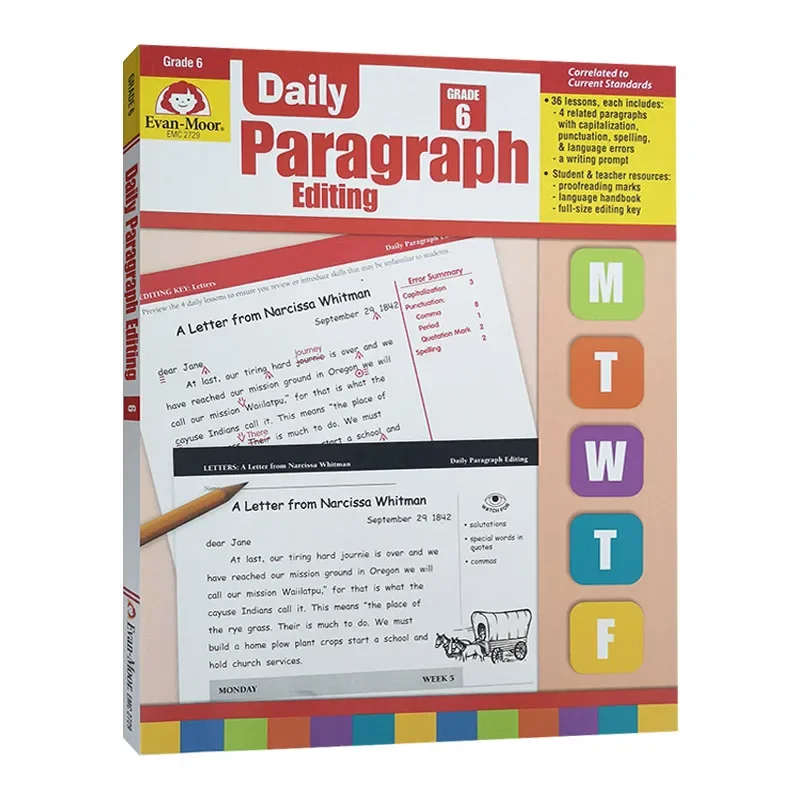 Evan-Moor Daily Paragraph Editing, Grade 6 TE Workbook,aged 9 10 11 12, English book 9781557999603