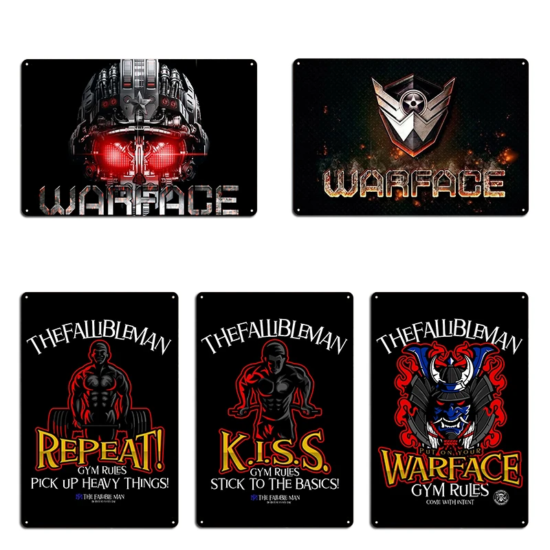 Warface Classic Stick to the Basics Put your Warface en placa de Metal Retro Vintage crear cartel de estaño de cueva de pared personalizado
