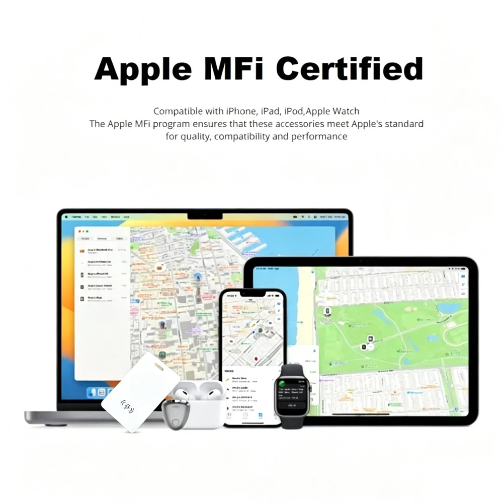 New Wireless Charging Tracking Location Wallet Tracker Card Waterproof GPS Locator Work with Apple Find My App Bluetooth Tracker