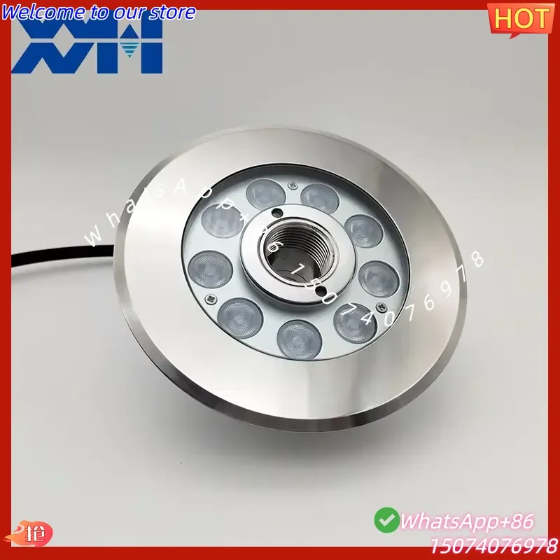 2026New Variable Speed Programmable DMX512 IP68 Stainless Steel LED Fountain Light Water Pump RGB Landscape Lighting for