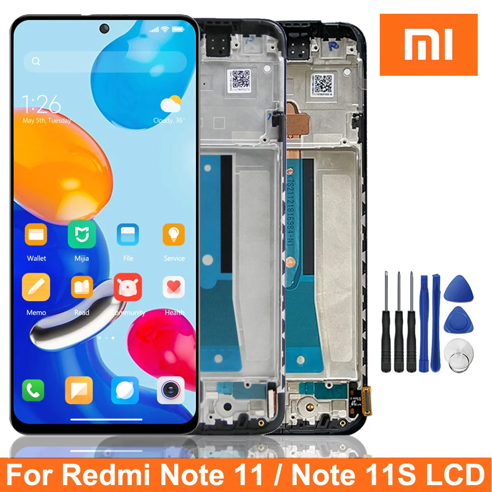 

6.43" Display For Xiaomi Redmi Note 11 2201117TG LCD Display Touch Screen Digitizer with Frame Replacement For Redmi Note 11S