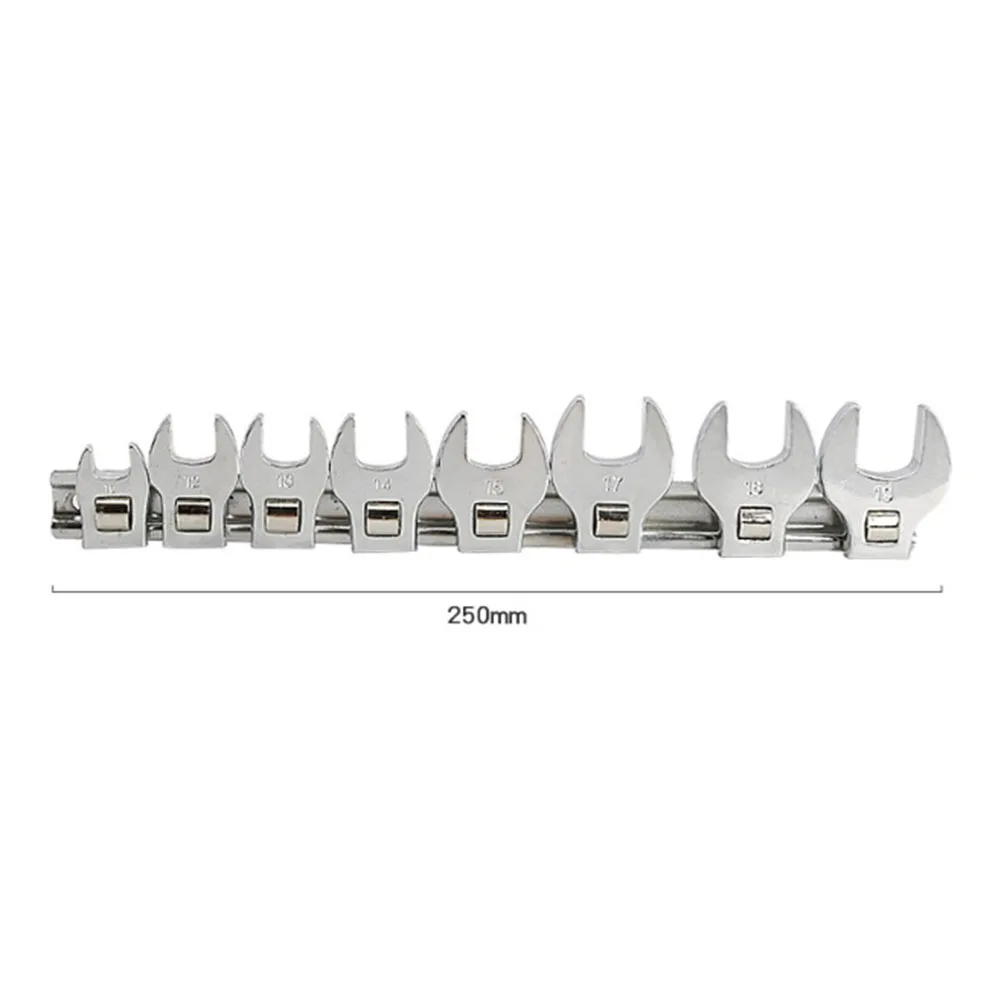Imagem -02 - Intercambiáveis Cabeças Bent Bar Drive Crowfoot Wrench mm Metric Atinge Fixadores Ocasiões de Produção Bent Bar