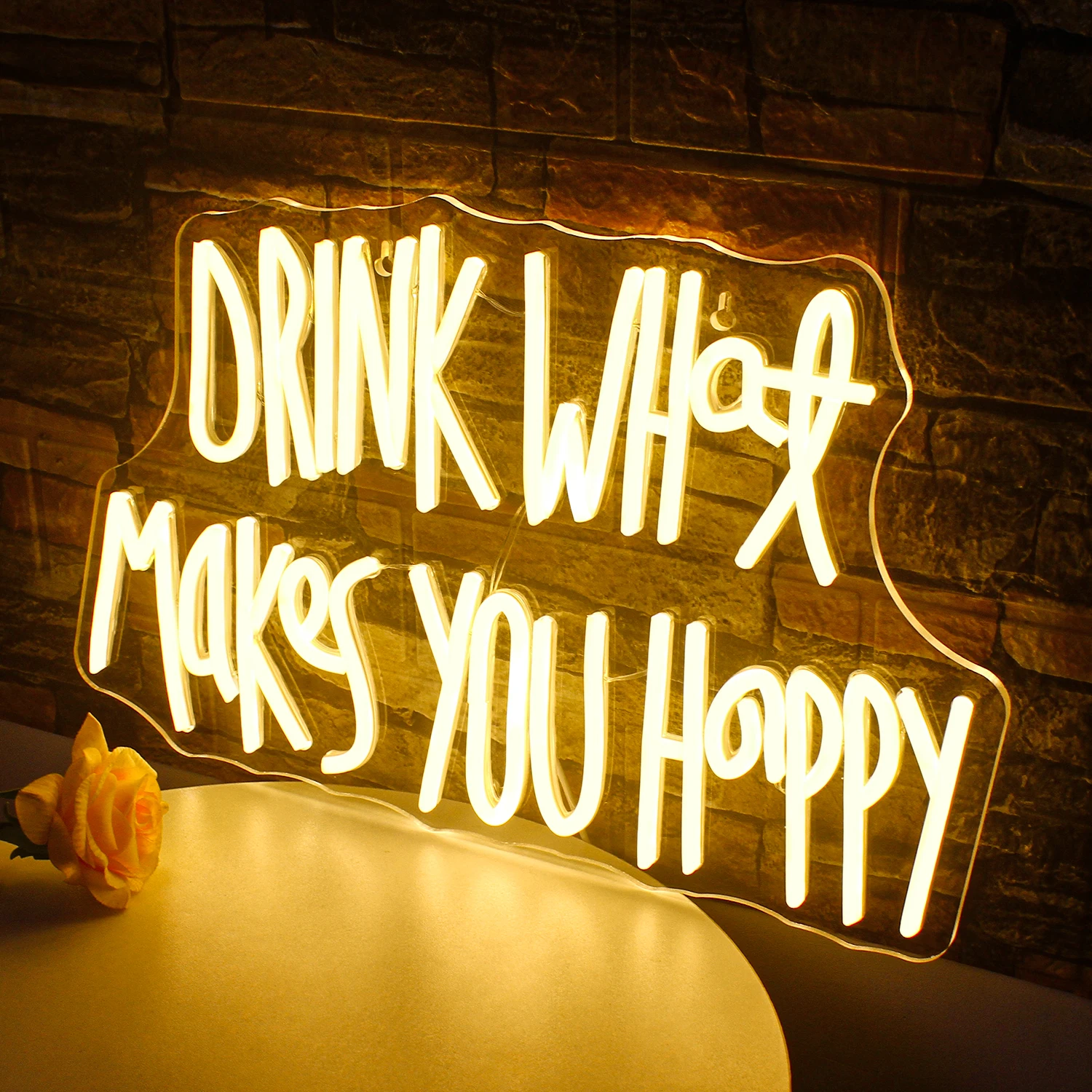 Neon LED Sign Bar Lights, Bebida O Que Faz Você Feliz, Carta, Decoração do Quarto, Cerveja, Café, Loja, Clube, Birthday Party, Wall Decor