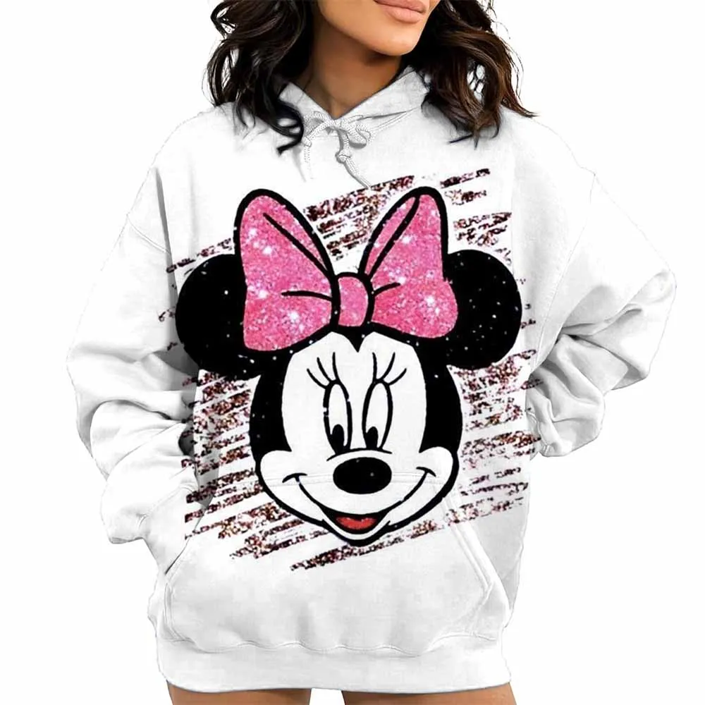 Spring Couple Outfit New Cartoon Disney Mickey Mouse Hoodie Best Friend Outfit Women Loose Hooded Pullover Hoodie Jacket Top