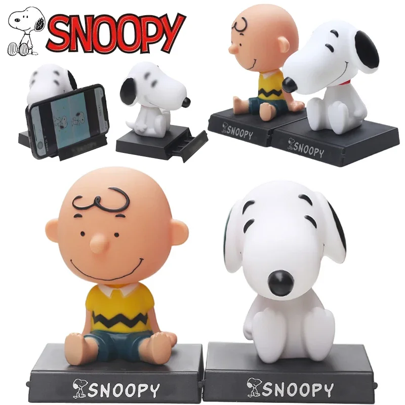 Snoopy Car Ornaments Cute Shaking Head Baymax Robot Doll Cartoon Automotive Decoration Auto Interior Dashboard Car Decorations