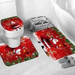 Merry Christmas Bath Mat Funny Cartoon Characters Christmas Holiday Doormat Bathroom Rugs Toilet Mats Bathroom Decoration