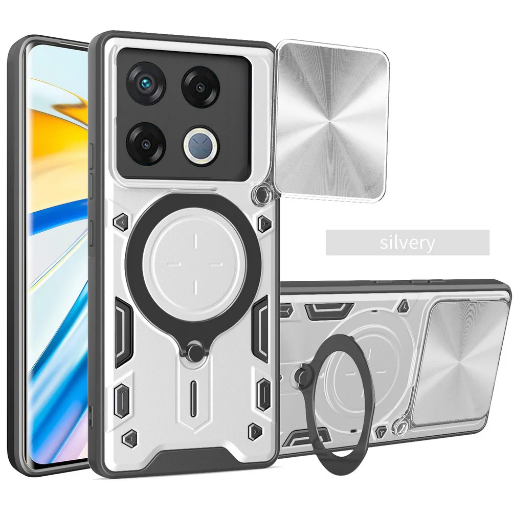 Soporte de anillo de Metal magnético para coche, funda protectora para cámara para Infinix GT 20 Pro Infinix Note 40 Pro + Note40, cubierta giratoria de armadura