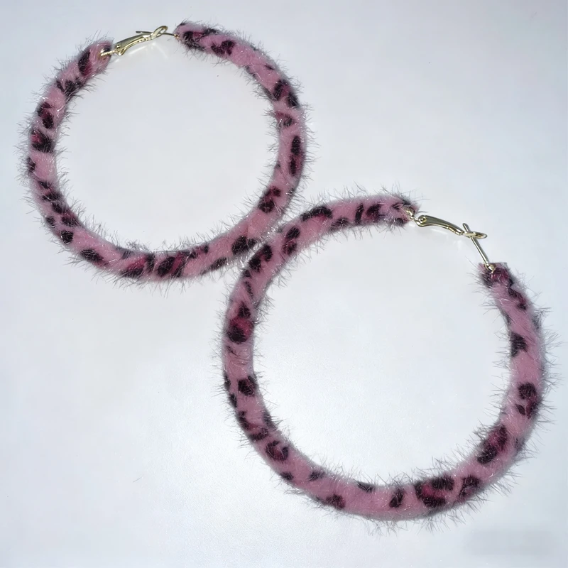 Y2K Schmuck Rosa Leopardenmuster Ohrringe für Frauen Sexy Accessoires Punk Mode Ästhetische Geometrische Ohrringe Gothic Ohrringe – Detail 5