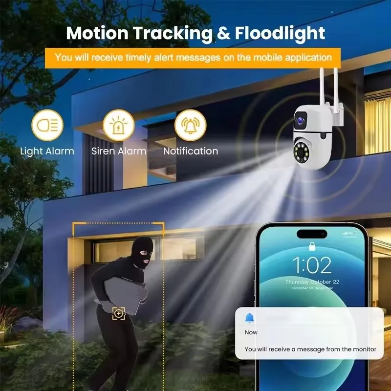 5G YI IoT 5MP WiFi Security Camera Outdoor PTZ Camera Motion Detection Auto Tracking Color Night Vision Surveillance Cameras