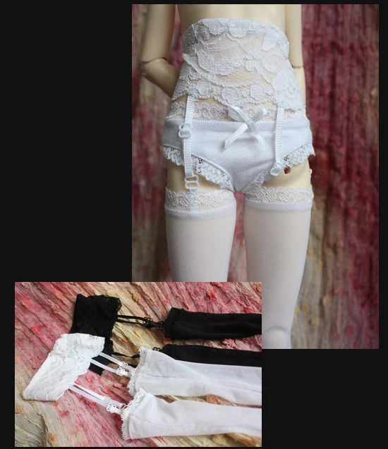 New Hot 1/3 1/4 black/white sexy lace suspender stockings DD MSD adjustable suspender Sling socks BJD doll clothes accessories