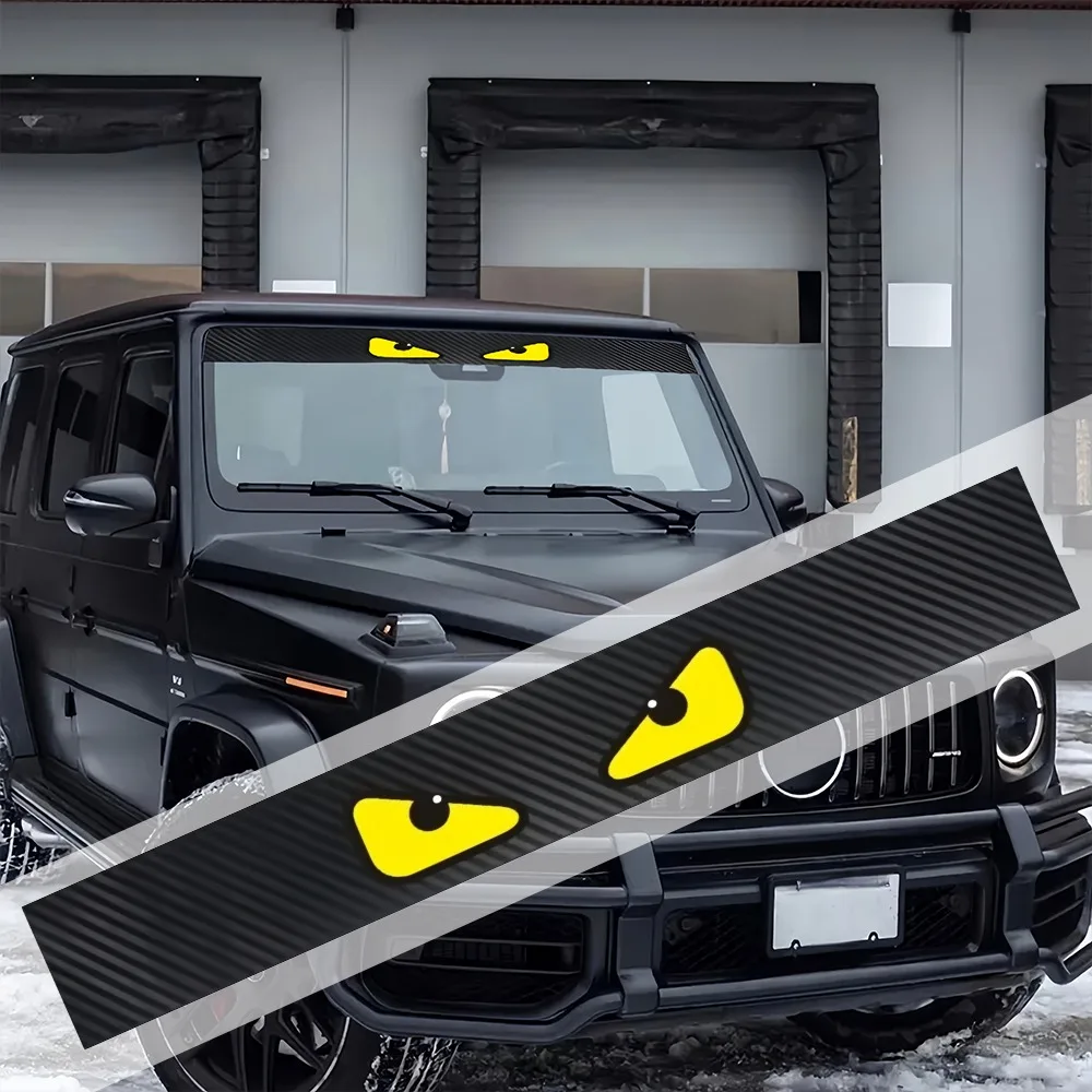 

1Roll Carbon Fiber Car Sticker Waterproof DIY Truck SUV Vehicle Electric Tricycle Front Windshield Window Sunscreen Vinyl Decal