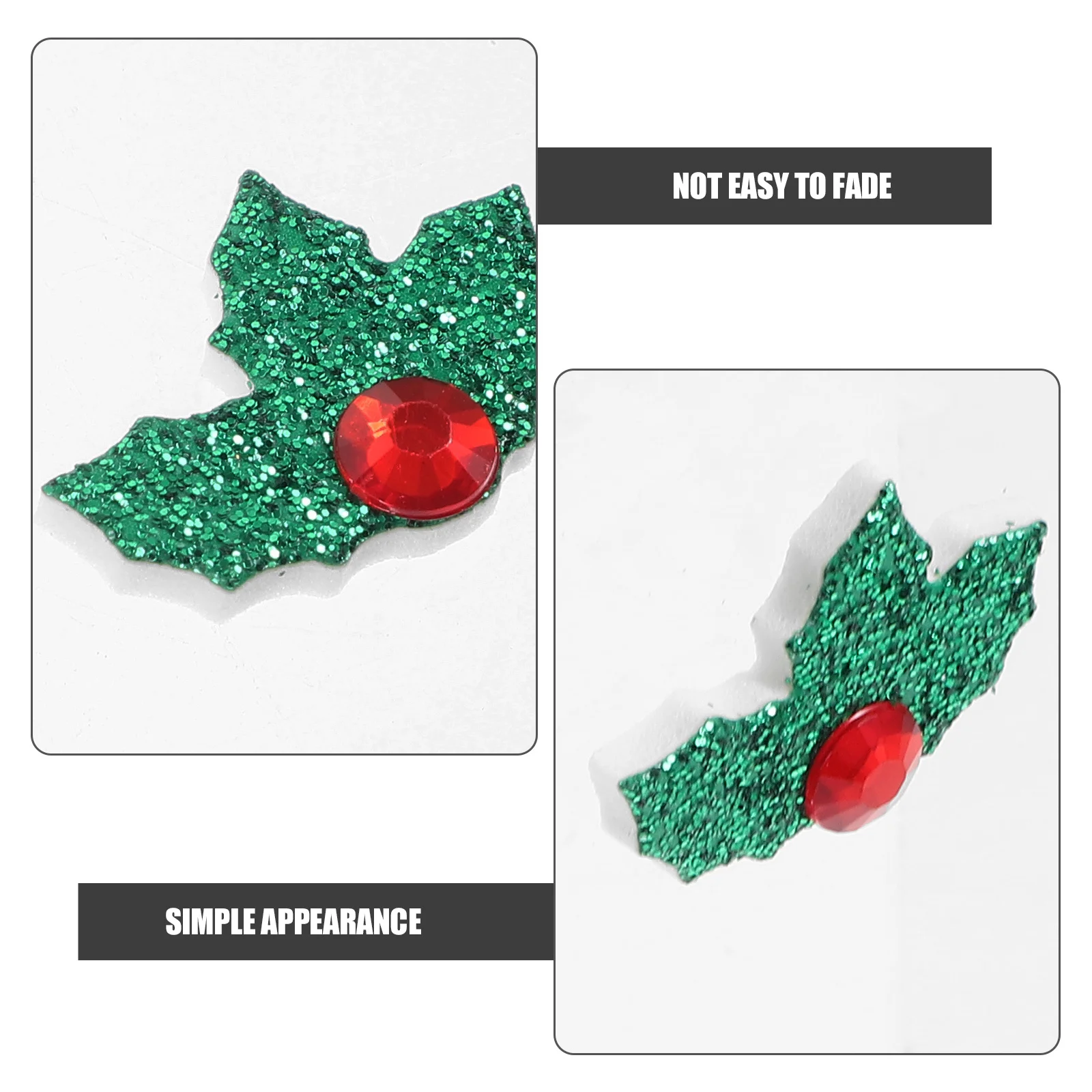 

5 листов рождественские наклейки с листьями падуба, зеленые, красные, блестящие стразы, карты «сделай сам», скрапбук, праздничные украшения, рождественские наклейки