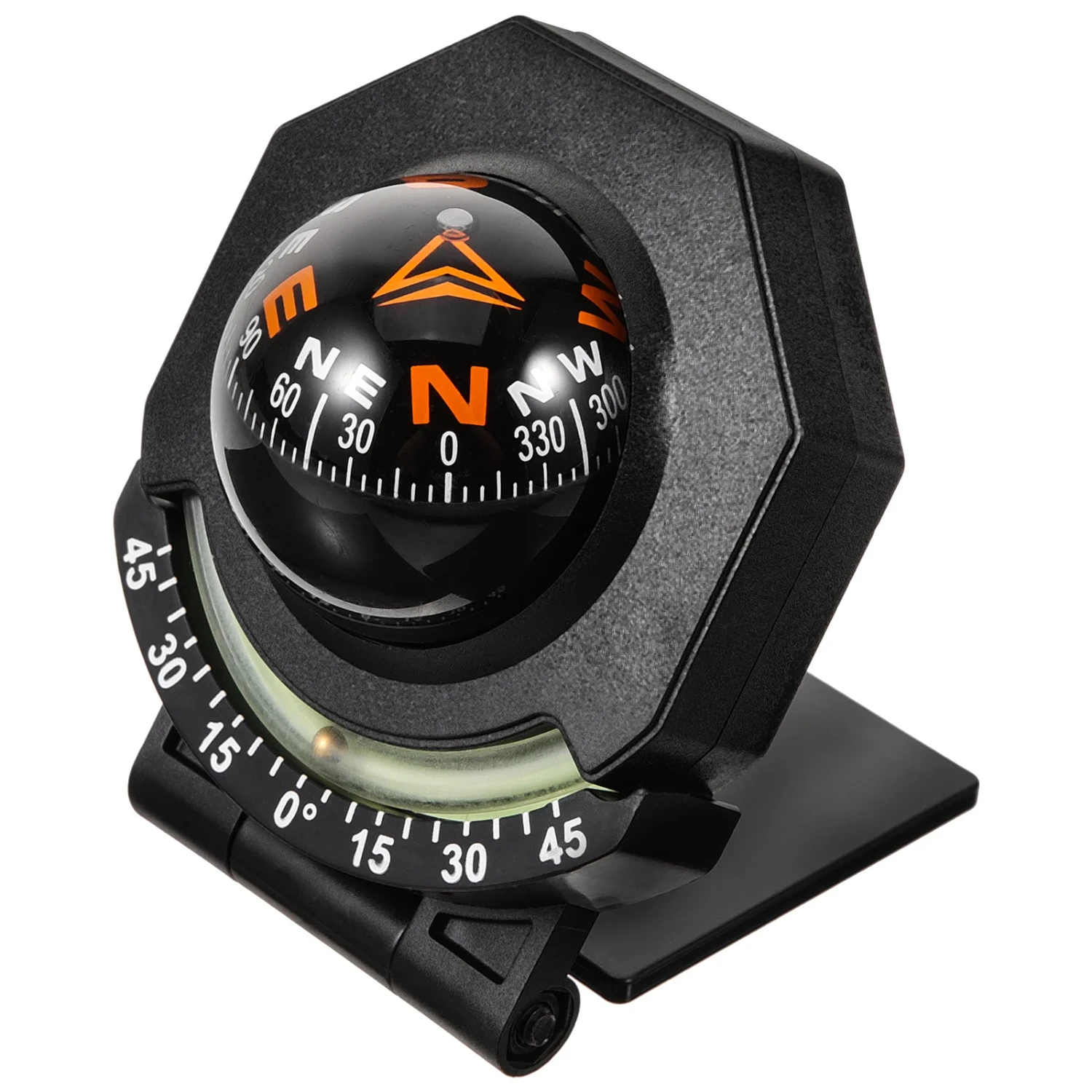 Enhanced Black Compact Versatile Compass for SUVs, Trucks, and Motorcycles Ensures Ultimate Safety on Any Adventurous Road Trip 