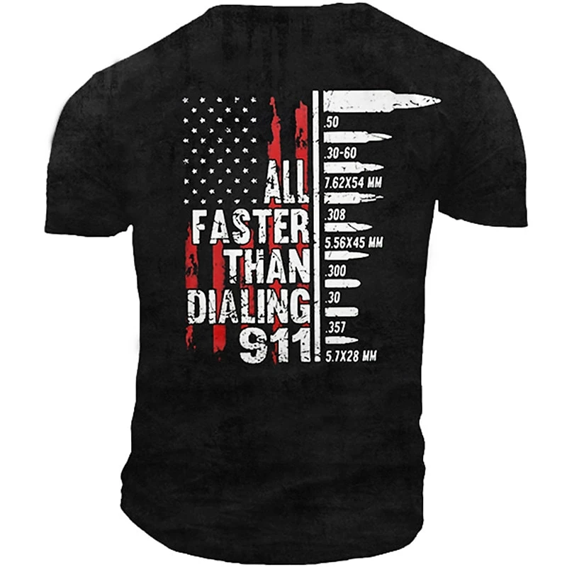 Fashion Alphabets Bullet Pattern T-shirt Simple Trend Short Sleeve Mens 3D Printed Summer T Shirt Loose Streetwear Oversize Tees