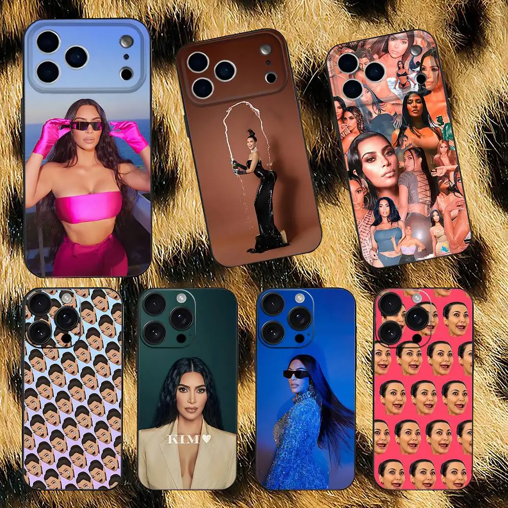 

K-Kim K-KardashianS Funny Phone Case For iPhone 17,16,15,14,13,12,11,Pro,XS,Max,XR,Plus,E,SE4,Mini Black Soft Cover