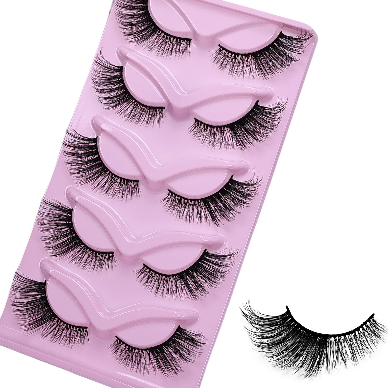 30 paires/6 paquets de faux cils de chat, faux cils épais, cils moelleux œil de chat, faux cils étendus