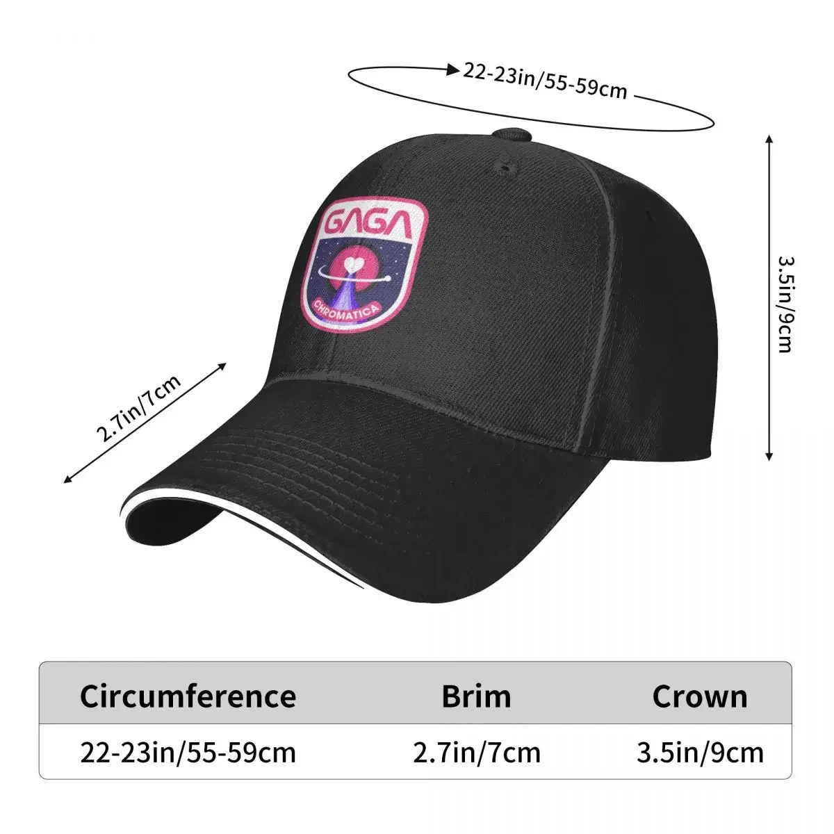 Lady Gaga Chromatica Mission Patch Baseball Cap Winter hat Dropshipping Sports Cap hats for men For Men Women's