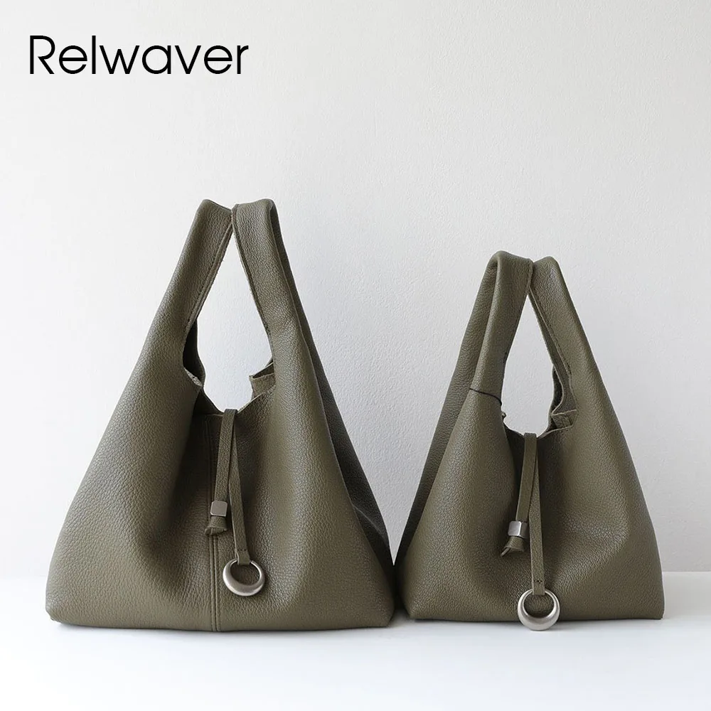 

Relwaver women handbag genuine leather bucket bag sheep skin green coffee shoulder bag small fashion party crossbody bag 2026