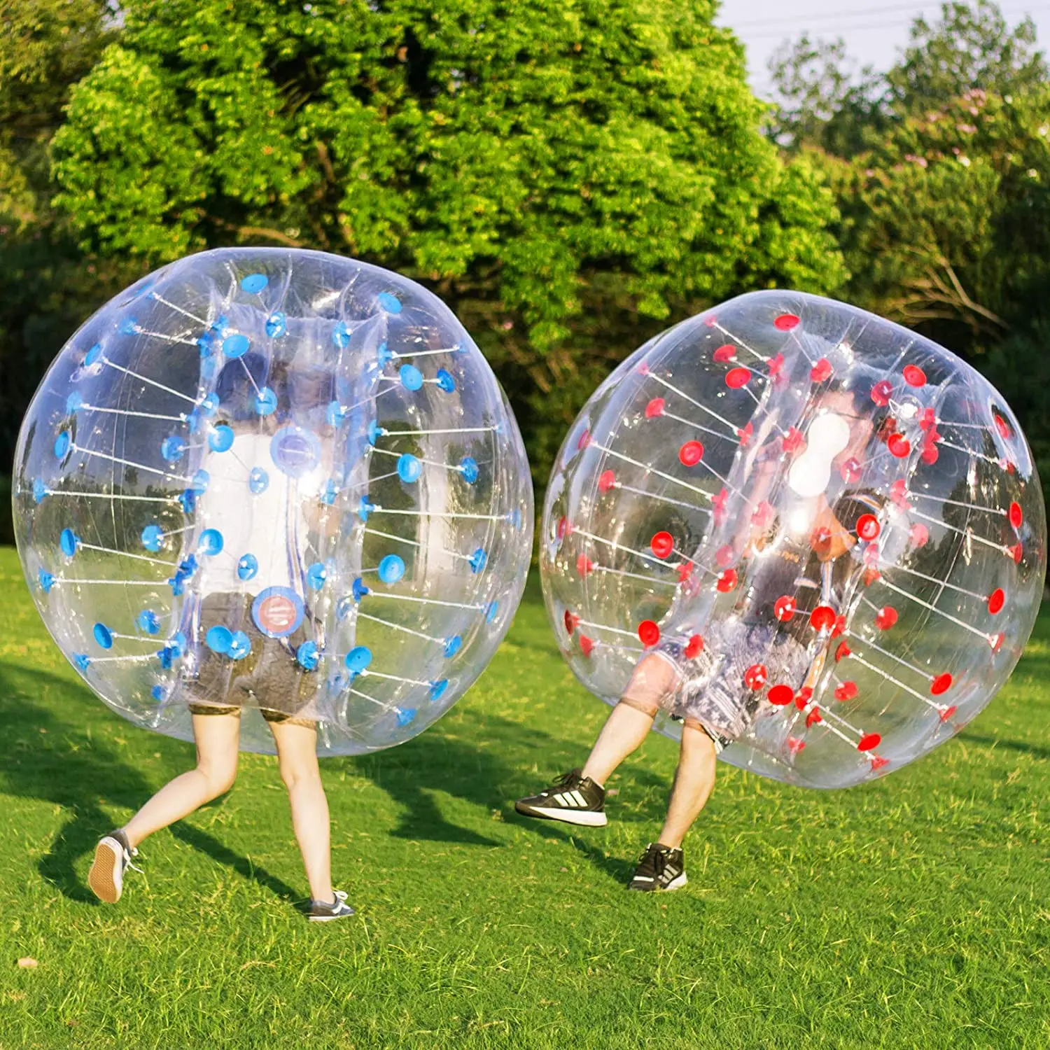 Transparent 5,58 Fuß 1,7 m Durchmesser aufblasbarer Stoßstangenball menschlicher Klopferball Blase Fußball Fußball Outdoor Zorb