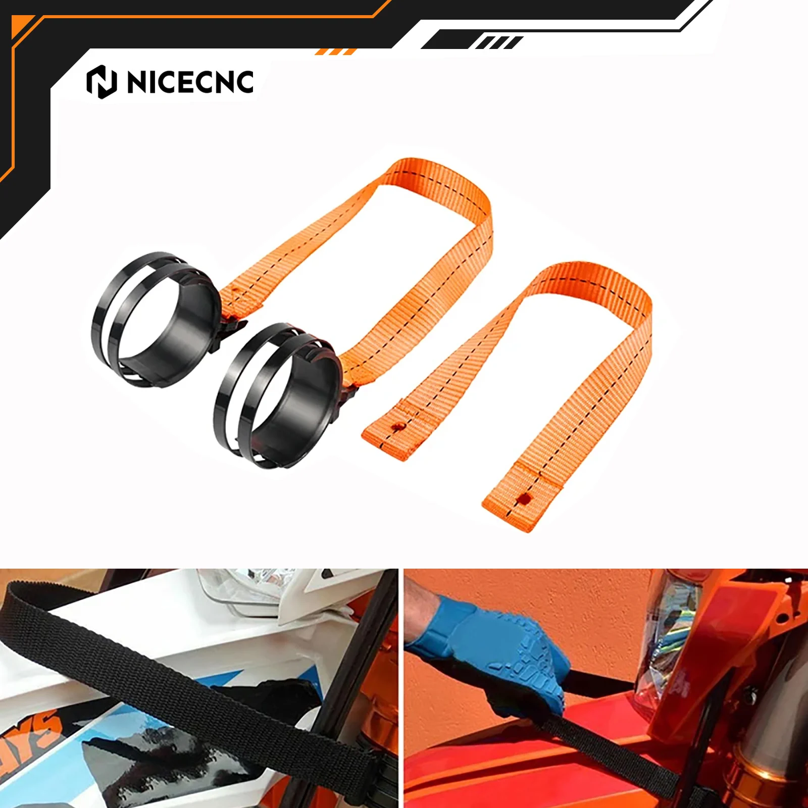 For KTM EXC 300 TPI SX 125 SXF 450 EXCF 350 XCW 500 XC 300 XCF-W 530 Six Days 2004-2016 Front Rear Holding Strap Complete Set