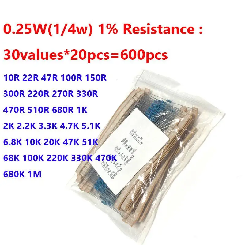 Electrolytic Capacitor Metal film Resistor assortment kit  led diodes  Ceramic set transistor Pack diy electronic components Kit