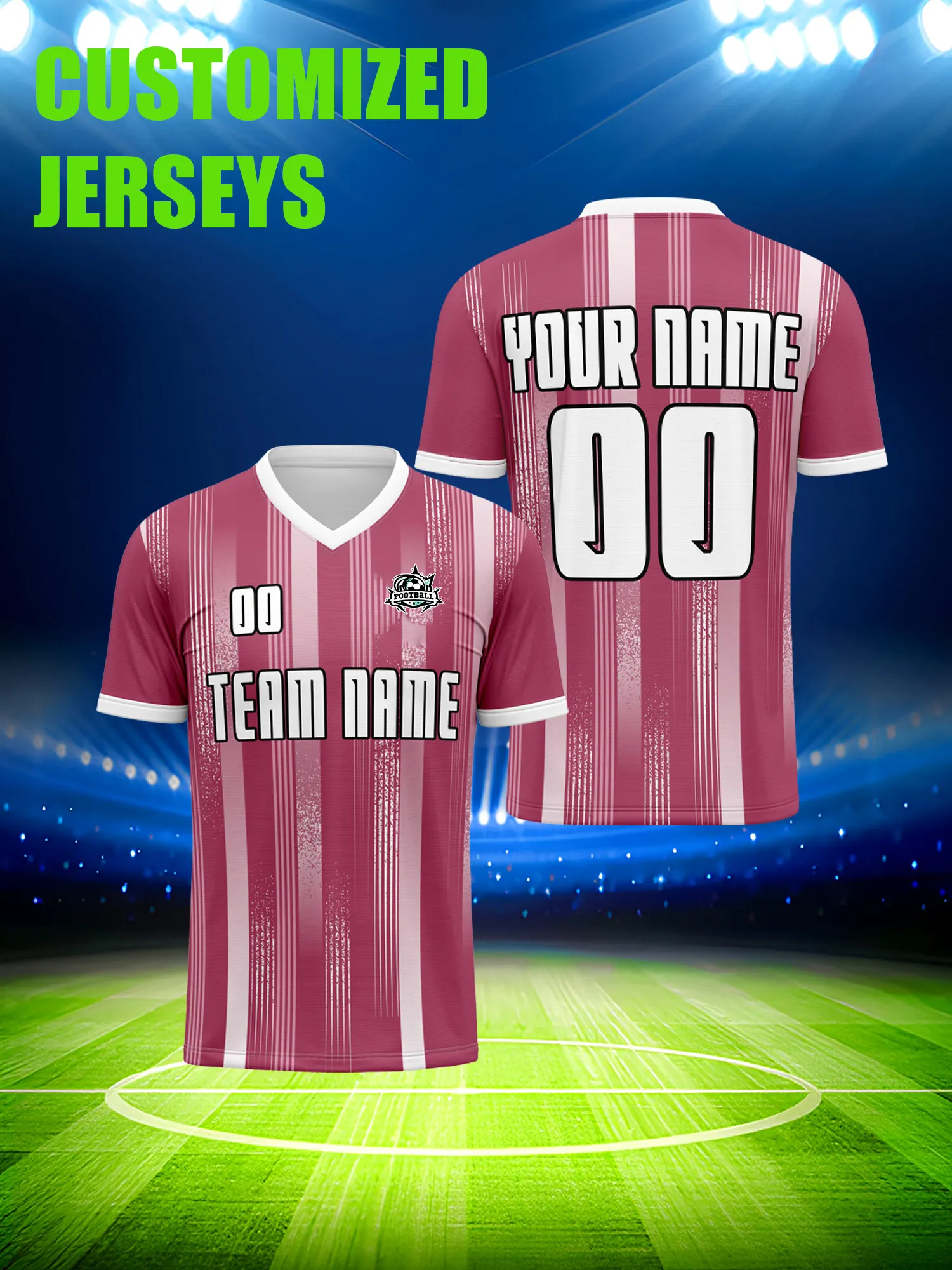 

Футболка для болельщиков с индивидуальным изображением, номером и именем, персонализированная цветовая гамма, футбольная форма на заказ.