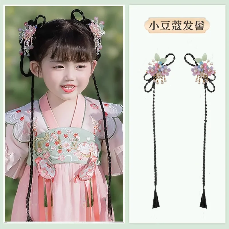 

Children's Hanfu Headwear Girls' Wigs Braids Princess Hair Accessories Hair Clips Hair Accessories