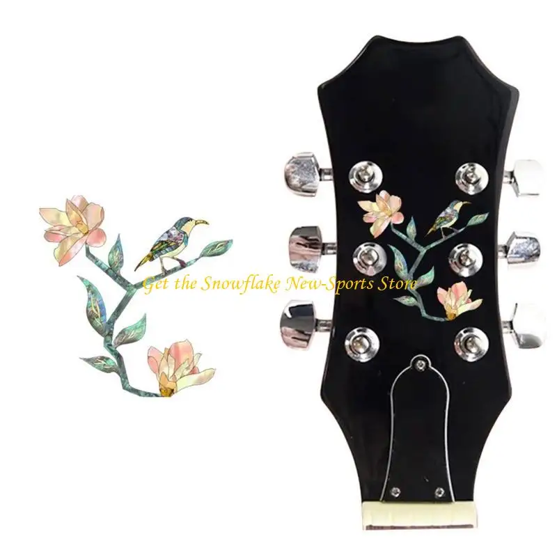 E56D Guitar Headstock Stickers for Electric Guitars Bass Decor Guitar Board Decals