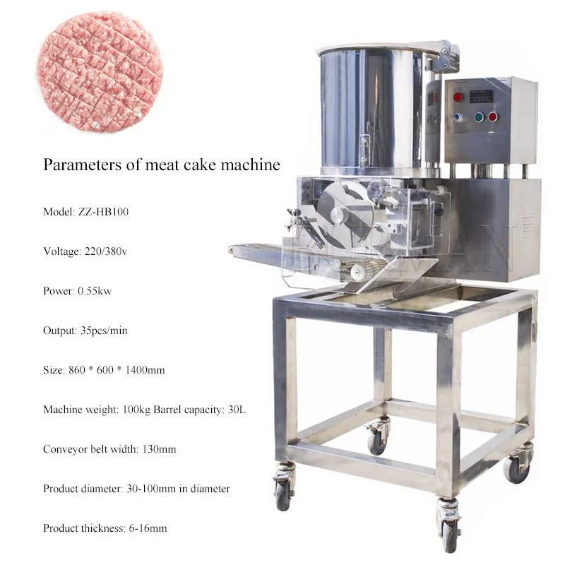 Máquina formadora de hamburguesas eléctrica automática de acero inoxidable 304