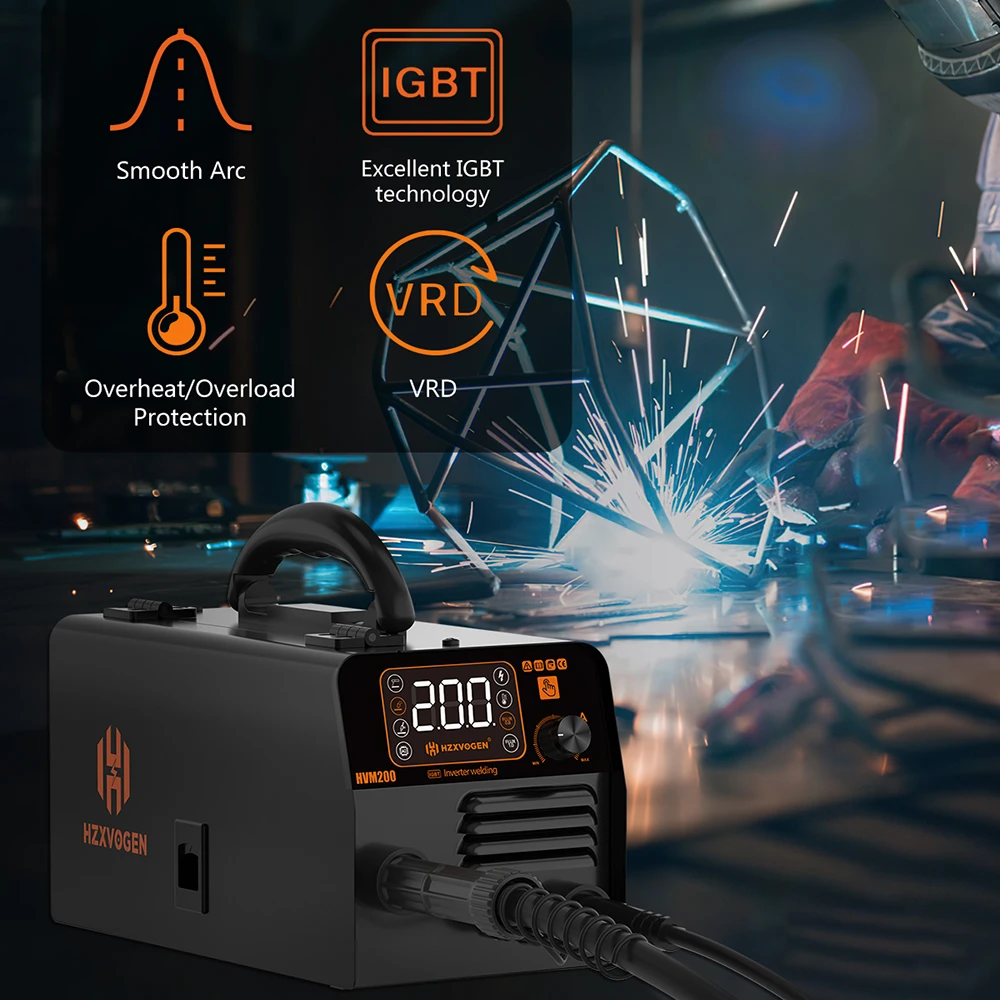 HZXVOGEN 3 in 1 Semi-Automatic Welding Machine Gasless MIG/Lift TIG/MMA Inverter Welder Synergy Tool For No Gas Iron Soldering