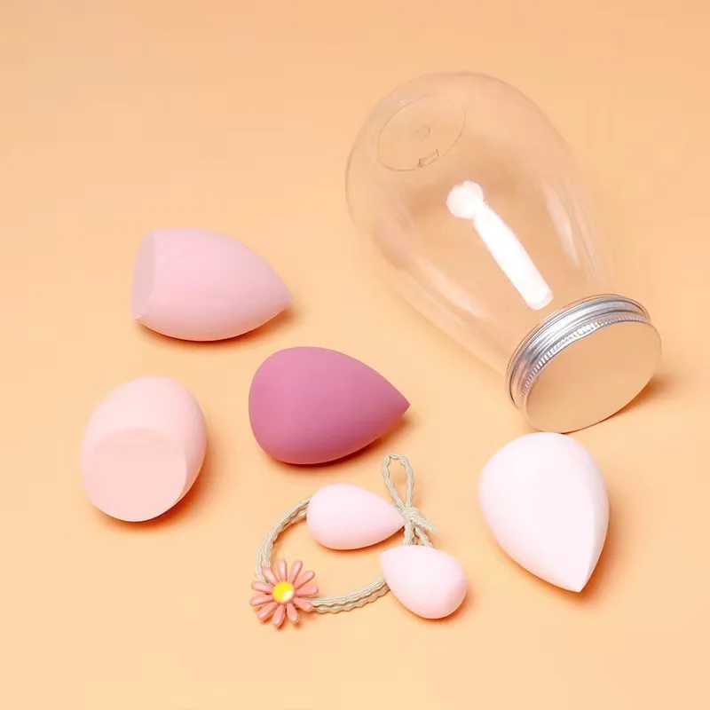 Makeup Egg Set 4 +2 Small Drifting Bottle Powder Puff Makeup Eggs Foundation Liquid Makeups Puffs Dry Wet Dual Use