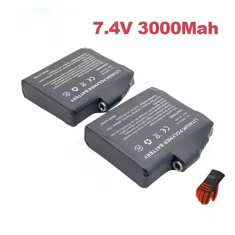 7.4V 3000mah Heated Gloves Battery Lithium Polymer Battery for Heating Vest, Socks, Winter Antifreeze Saver Heat Battery