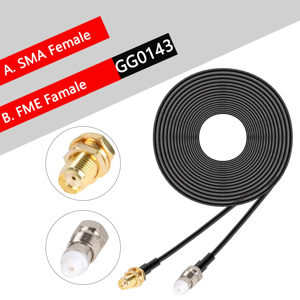 1PCS SMA Female to Elbow FME Female Extension Cable RG174 Pigtail RF Coaxial Jumper WIFI Router Antenna Adapter CableTS9