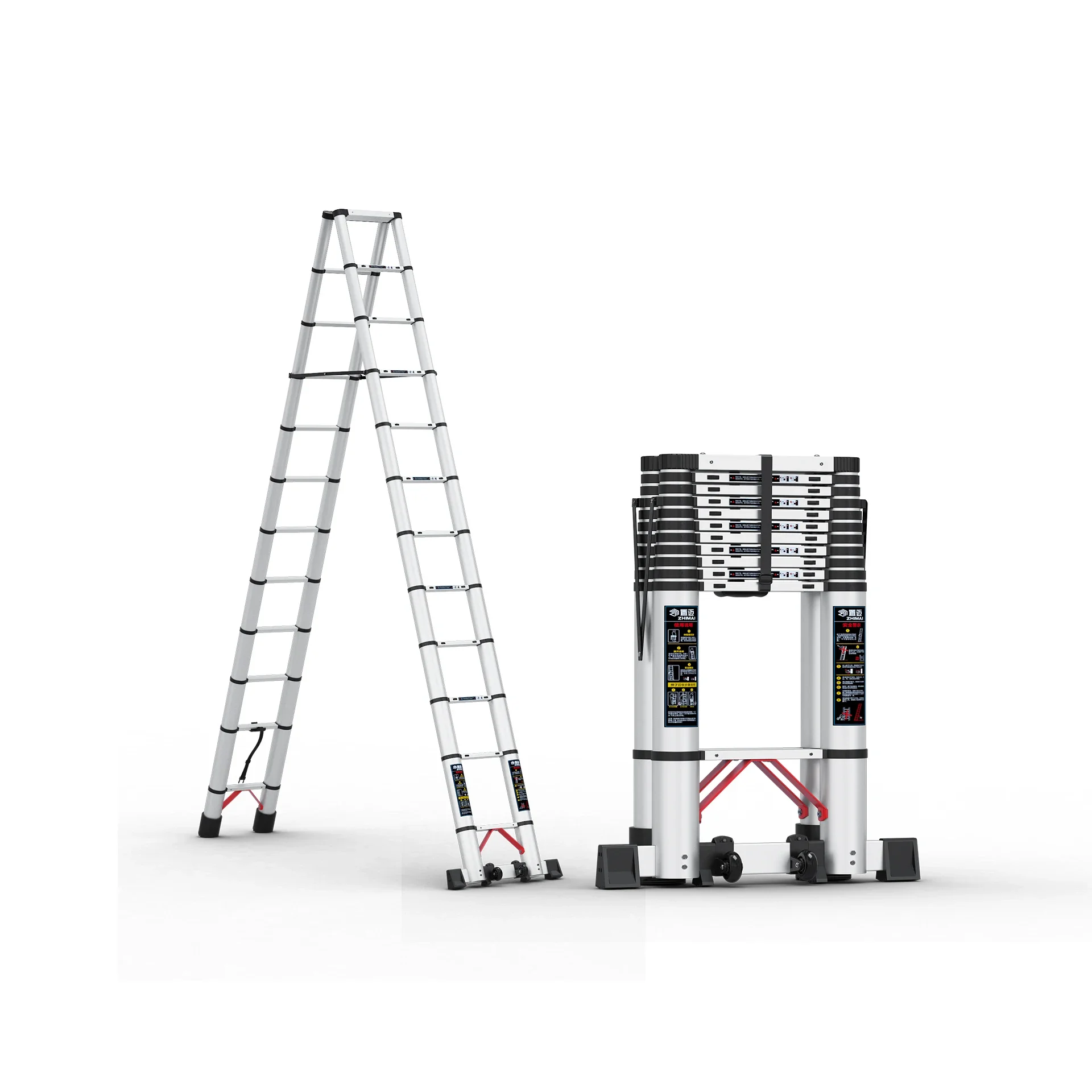 

Aluminum multifunctional telescopic ladder powerfix multifunctional ladder stepladder extension ladder