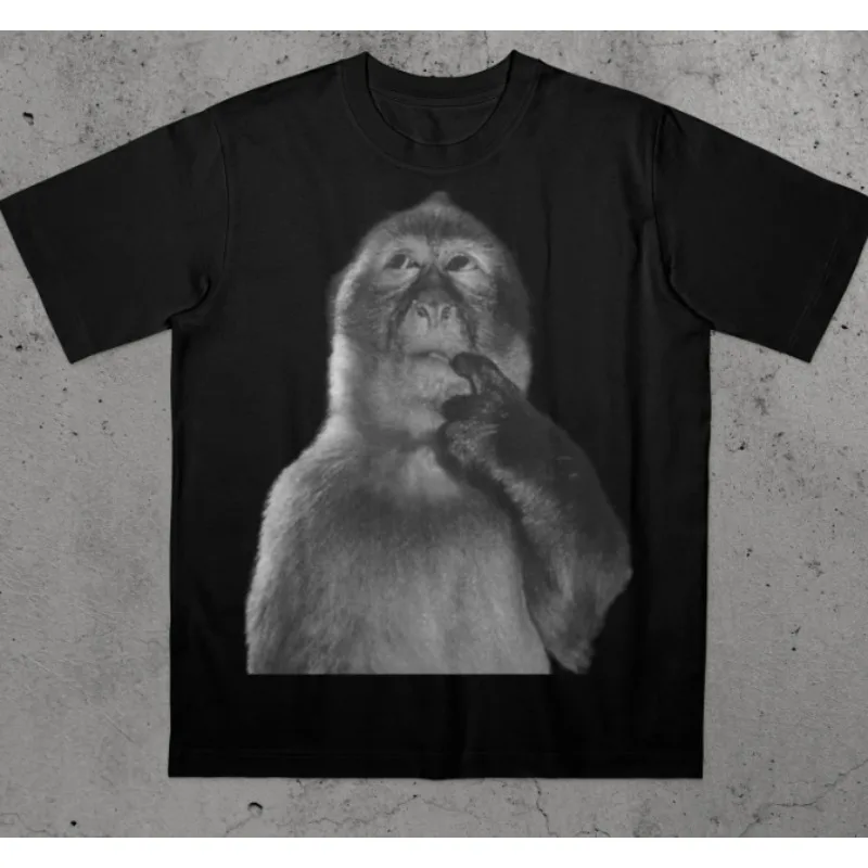 90s Vintage Funny Monkey Shirt Silly Meme T-shirt Dank Memes Tee Bootleg Odd Core This Touch Character Casual Style Soft Tee