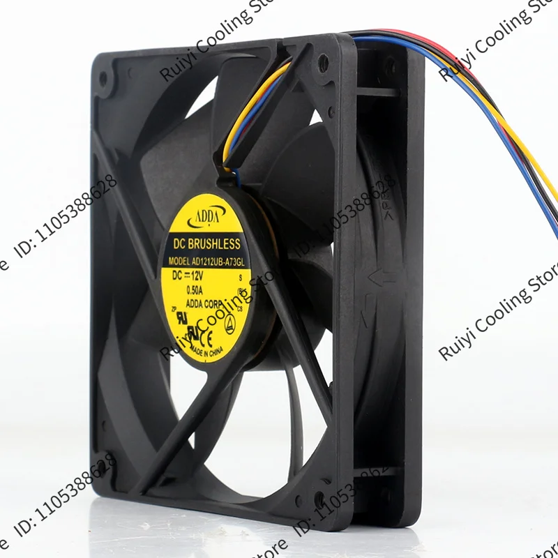 New Original ADDA AD1212UB-A73GL 120*120*25mm DC12V 0.50A Large Airflow Case Fan for Computer Hardware