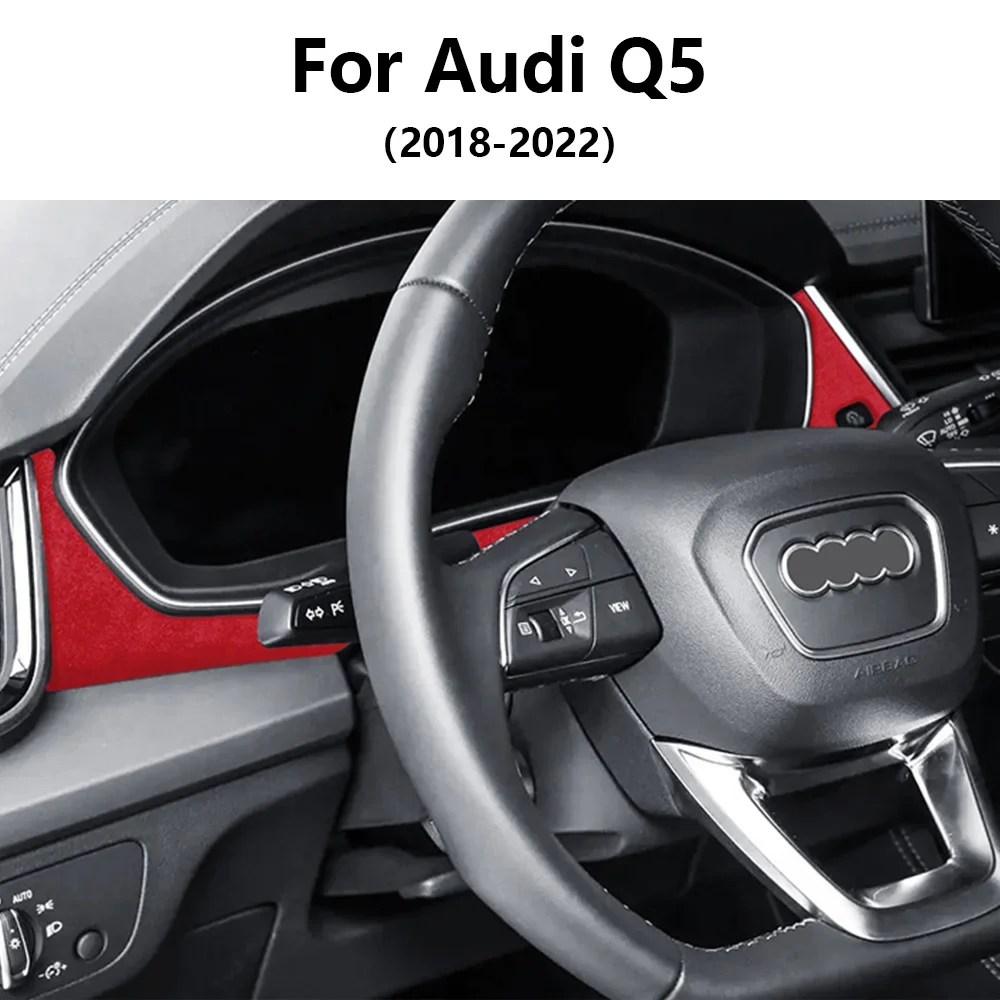 

For Audi Q5 2018 2019 2020 2021 2022 Car Dashboard Trim Strip Panel Interior Italian Top Suede Trim LHD Cover Accessories